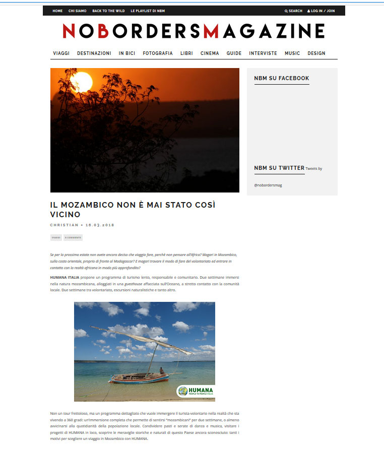 NoBordersMagazine Dicono di noi